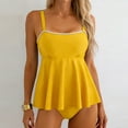 thumbnail image 1 of UQJfacai Tankini Swimsuits for Women Modest Two Piece Bathing Suit Square Neck Swim Top with High Waisted Bottom S-2XL, 1 of 5
