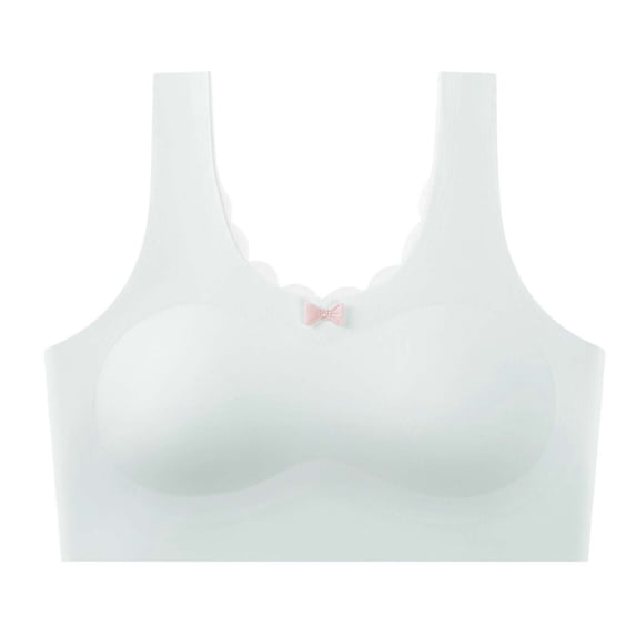 UQJfacai Teen Girls Seamless Sports Bra Tagless No Show Soft Breathable Light Training Bra with Padding Bras for Teens 11-15 Years