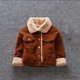 thumbnail image 1 of UQJfacai Toddler Boy Fleece Jacket Baby Girl Button Down Sherpa Lined Outerwear Coat Long Sleeve Fall Winter Warm Plush Jackets with Pockets, 1 of 3