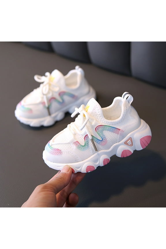 Toddler Boys Girls Tennis Shoes Kids Breathable Mesh Lace Up Sneakers Infant Baby Lightweight Casual Soft Sport Shoes
