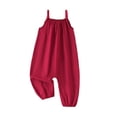 thumbnail image 1 of UQJfacai Toddler Girl Jumpsuit Casual Girls Overvalls Sleeveless Spaghetti Strap Rompers Jogger Pants Pleated Loose Overalls 3M-3T, 1 of 6