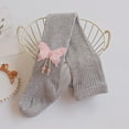 thumbnail image 1 of UQJfacai Toddler Girls Tights Kids Footed Ribbed Knit Leggings Stretchy Soft Stockings Bows Decor Cotton Pantyhose Pants 1-12 Years, 1 of 3