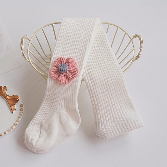 UQJfacai Toddler Girls Tights Kids Footed Ribbed Knit Leggings Stretchy Soft Stockings Bows Decor Cotton Pantyhose Pants 1-12 Years