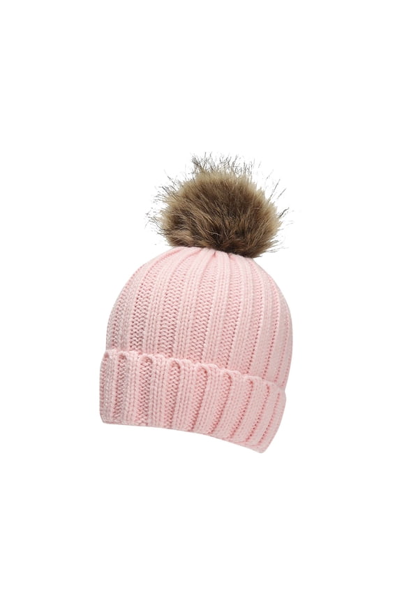Toddler Winter Hat Kids Warm Pom Pom Knitted Beanie Hats Cozy Soft Snowboarding Sport Ski Hat for Boys Girls 4-12 Years