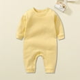 thumbnail image 1 of UQJfacai Unisex Baby Onesies Boys Girs Long Sleeve Crewneck Cotton Bodysuit Infant Romper Fall Winter Toddler Soft Solid Jumpsuits 3-18 Months, 1 of 2