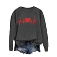 thumbnail image 1 of UQJfacai Valentines Sweatshirt for Women Cute Love Heart Shirts Casual Loose Crewneck Long Sleeve Valentine T-Shirt Clothes Tops, 1 of 4