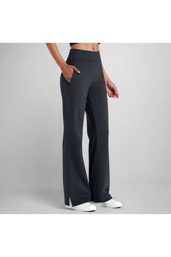 Wide Leg Leggings for Women High Waisted Tummy Control Butt Lifting Seamless Side Split Strechy Gym Workout Yoga Pants