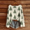thumbnail image 1 of UQJfacai Women Christmas Oversized Sweaters Christmas Tree Graphic Long Sleeve Ribbed Knit Tops Fall Winter Crewneck Pullover Sweatshirts, 1 of 4
