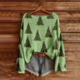 thumbnail image 1 of UQJfacai Women Christmas Oversized Sweaters Christmas Tree Graphic Long Sleeve Ribbed Knit Tops Fall Winter Crewneck Pullover Sweatshirts, 1 of 4