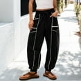 thumbnail image 1 of UQJfacai Womens Baggy Barrel Pants Elastic High Waisted Cinch Bottom Sweatpants Fall Winter Color Block Lounge Pants with Pockets, 1 of 9