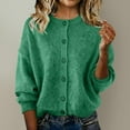 thumbnail image 1 of UQJfacai Womens Chunky Knit Open Front Sweater Drop Shoulder Long Sleeve Button Down Oversized Short Cardigan Outerwear Coats, 1 of 5