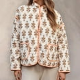 thumbnail image 1 of UQJfacai Womens Cropped Quilted Jackets Floral Print Button Down Puffer Jacket Lapel Padded Winter Coat Casual Outerwear with Pockets, 1 of 6