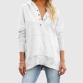 thumbnail image 1 of UQJfacai Womens Fashion Oversized Long Sleeve Hoodie Button Down V Neck Sweatshirt Fall Casual Hooded Pullover Tops with Pocket, 1 of 6