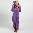 thumbnail image 1 of UQJfacai Womens Fleece Onesies Pajamas Jumpsuit Warm Sherpa Romper Sleepwear One Piece Zipper Cat Ear Hooded Playsuit Loungewear, 1 of 9
