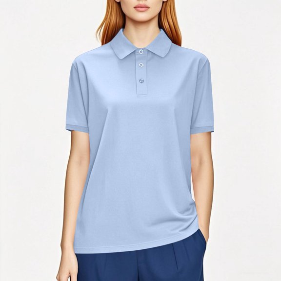 UQJfacai Womens Golf Shirts Short Sleeve Quick Dry Collared Shirt Moisture Wicking Tennis Work Athletic Tunic Tops S-4XL
