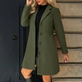 thumbnail image 1 of UQJfacai Womens Long Pea Coats Winter Wool Blend Single Breasted Notch Lapel Collar Trench Coat Long Sleeve Jackets Overcoats Casual Outerwear, 1 of 9