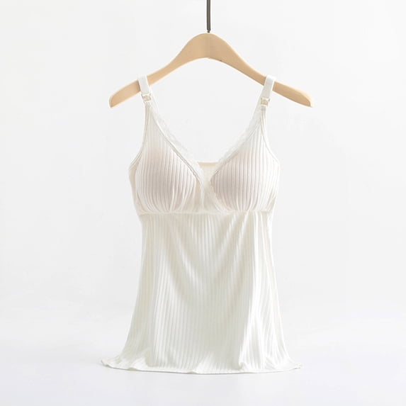 UQJfacai Womens Nursing Tank Tops Wrap V Neck Maternity Breastfeeding Shirts Pregnancy Ribbed Sleeveless Spaghetti Strap Blouses M-3XL