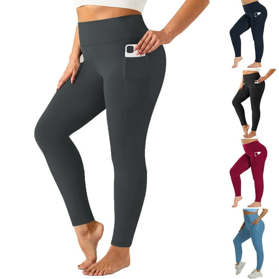 UQJfacai Womens Plus Size Leggings with Pockets Stretchy High Waisted Yoga Pants Tummy Control Gmy Running Workout Leggings 1X-5X
