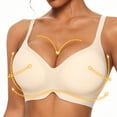 thumbnail image 1 of UQJfacai Womens Push Up Wireless Bras No Underwire Seamless Full Coverage Bralettes Supportive Comfort Padded Everyday Bra L, 1 of 5