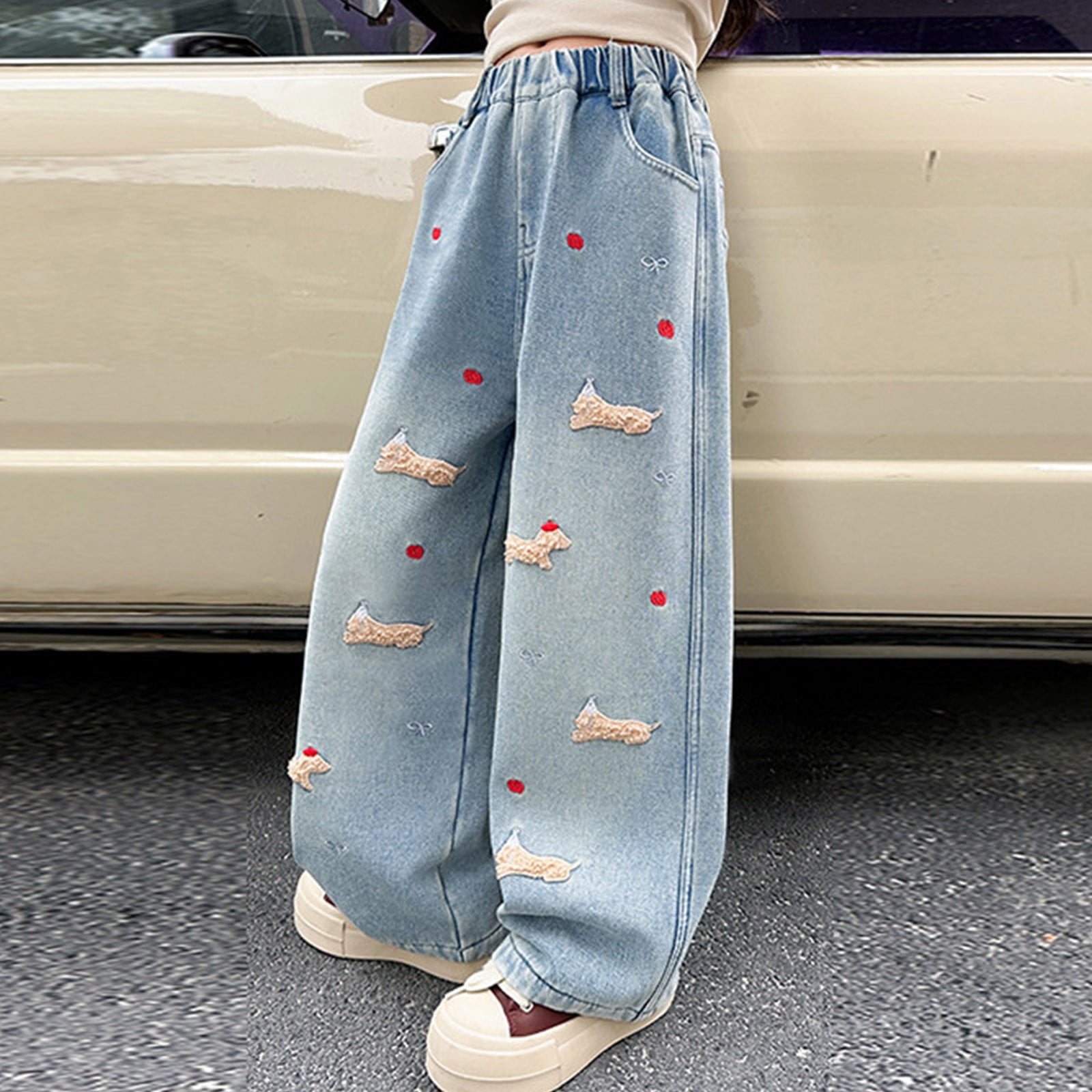 パンツ Heart logo Rigid Baggy Denim pants HGKPFGTF Heart Cutout Jeans for Women Baggy Wide Leg Y2k