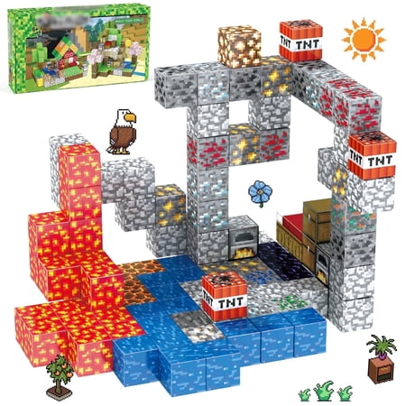 UQN 106PCS Magnetic Blocks,Magnetic Building Blocks for Kids Ages 4-8,3D Magnetic Cubes for Kids,Montessori Toys,Birthday Gifts STEM Montessori Sensory Toys Magnet Toys for Kids 1-3