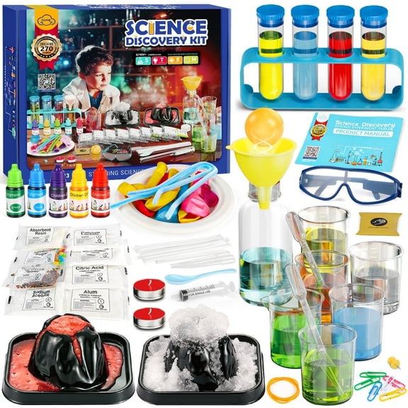 UQN Science Kit for Kids age 8-12 5-7, 270 Toddler Science Experiments Set, Education Volcano Kit, STEM Toy Birthday Gift for Boys Girls