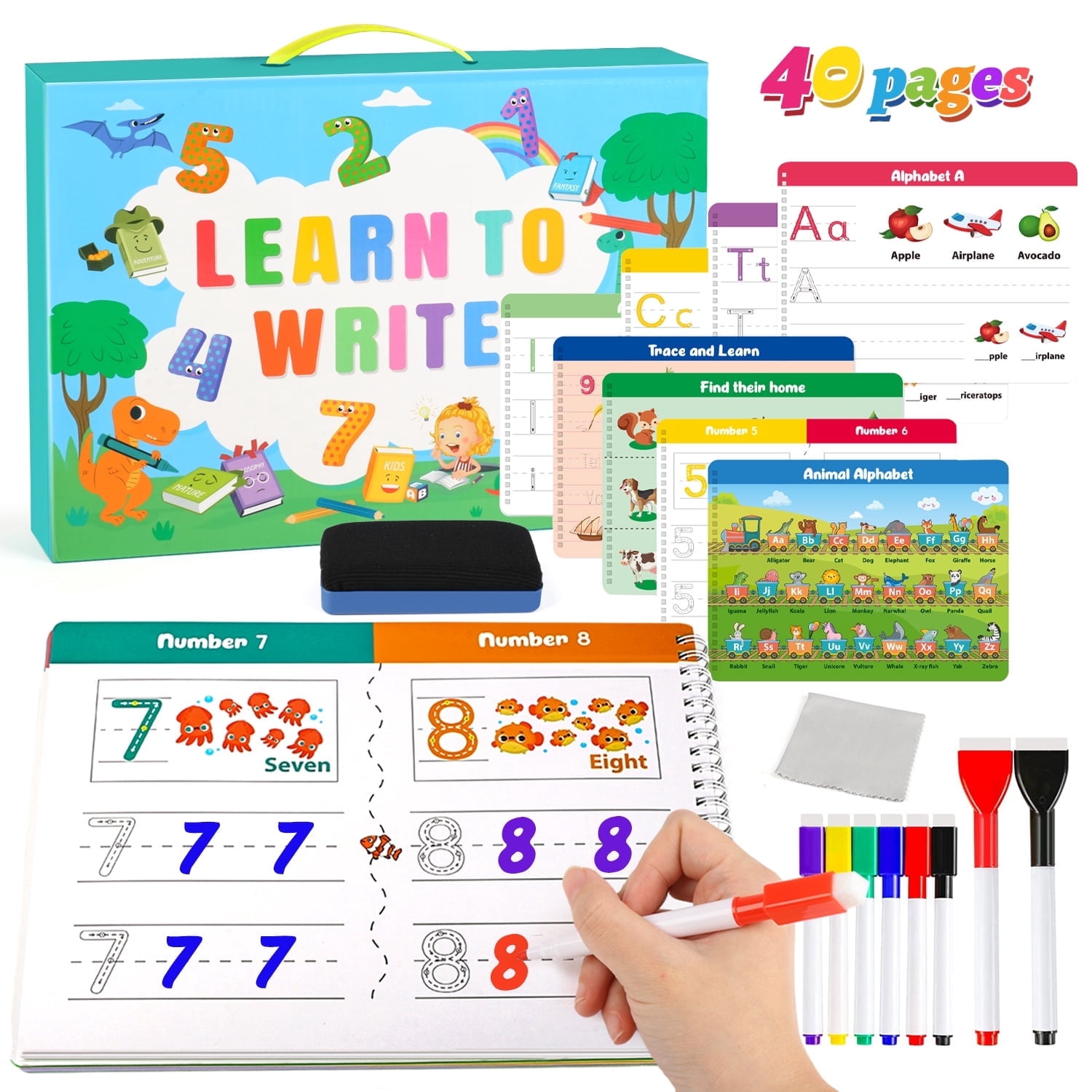 UQN Montessori Learning Toys, Educational Busy Book for Toddler 1-3 ...