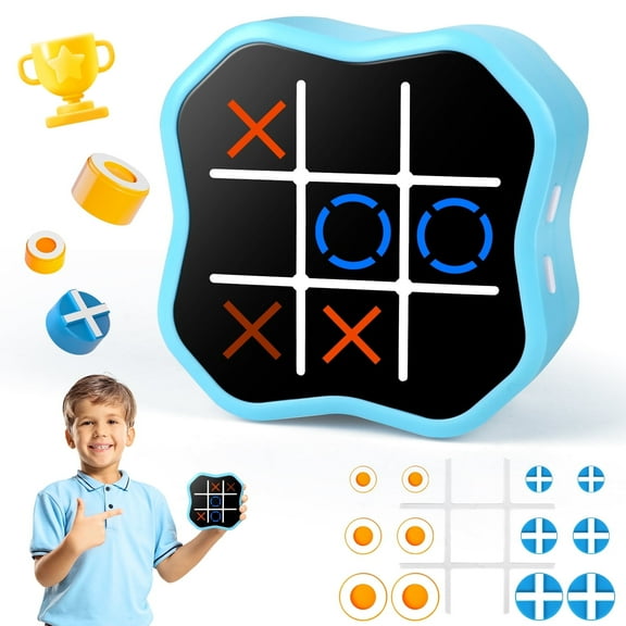 UQN Tic Tac Toe Bolt Game, 3-in-1 Handheld Puzzle Game Console, Portable Travel Games for Kids, Board Games for Kids and Adults, Birthday Gifts for Kids Ages 3+