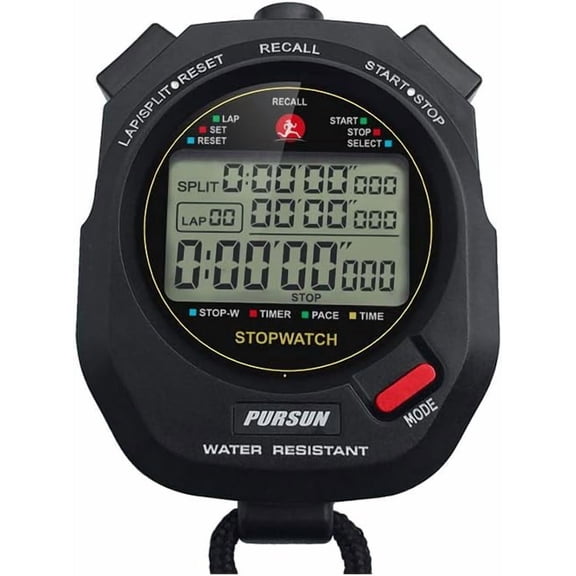 UQSDF-Digital Sports Stopwatch with Countdown Timer, 100 Lap Memory, 0.01 Second Timing, Water Resistant, Multi-functional for Swimming Running and Training