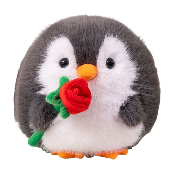 UQVIY Rose Penguin Stuffed Animal Plush Cute Rose Penguin Toy Gifts for Valentine's Day, Birthdays, and Anniversaries, 7.8 in