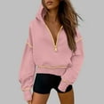 thumbnail image 1 of UQjfacai Womens Fall Hooded Sweatshirts Long Sleeve Half Zip Cropped Hoodies Pullover Winter Fashion Clothes, 1 of 6