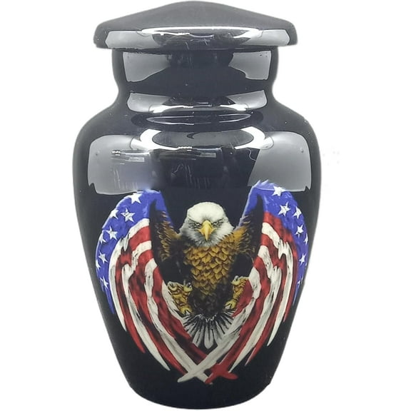 UR Keepsake Urn American Eagle Keepsake Cremation Urn for Human Ashes with Velvet Box & Velvet Bag-Mini Keepsake Urn - Affordable Keepsake Urn (3 cu.in)