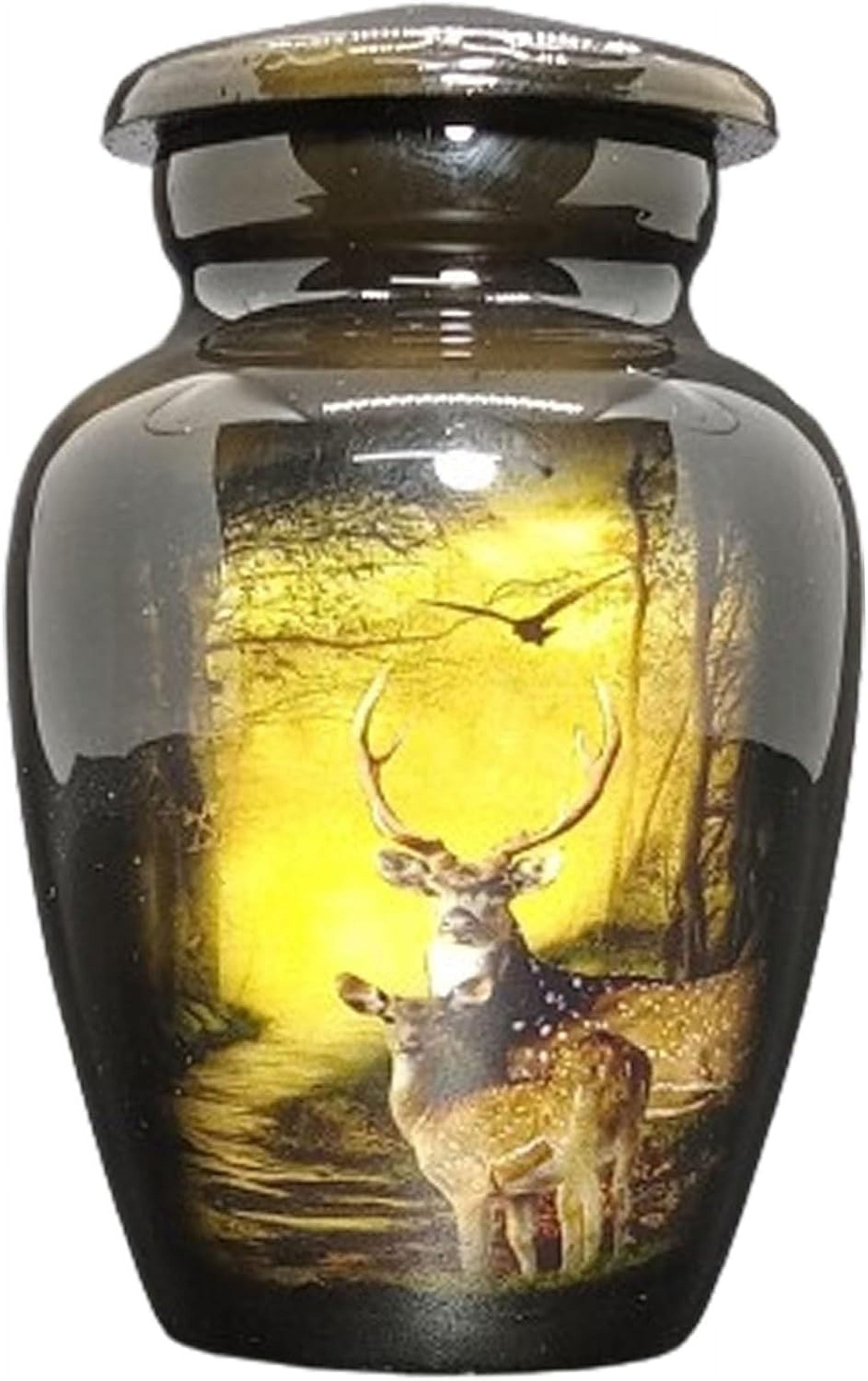 UR Keepsake Urn –Charming Deer Keepsake Cremation Urn for Human Ashes with Velvet Box & Velvet Bag-Mini Keepsake Urn - Affordable Keepsake Urn (3 cu.in)