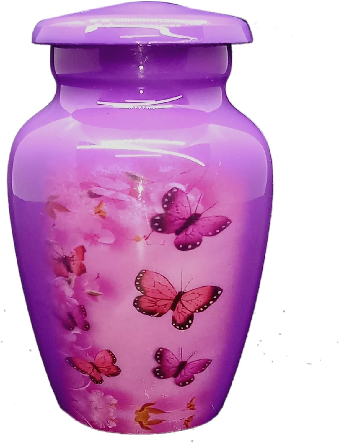UR Keepsake Urn Purple & Pink Butterfly Keepsake Cremation Urn for
