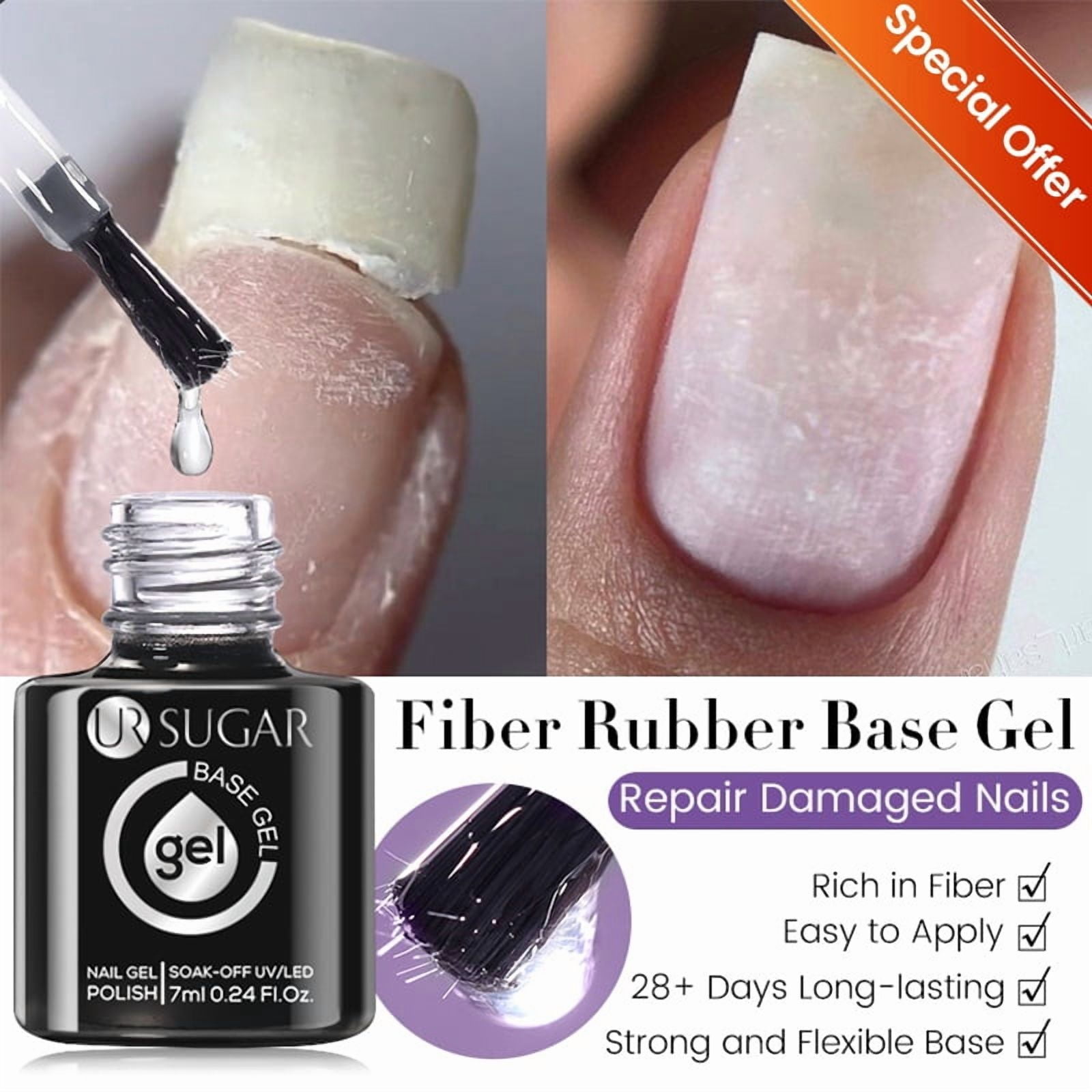 UR SUGAR 7ml Nude Crystal Rubber Base Gel Natural Color Semi Permanent Soak off UV LED Gel Nail Art Varnish