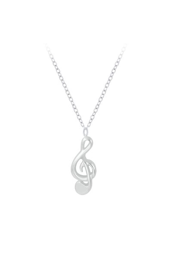 925 Sterling Silver G-Clef Pendant Necklace | Lightweight & Hypoallergenic | 45cm Chain with Anti-Tarnish Coating | Perfect for Women