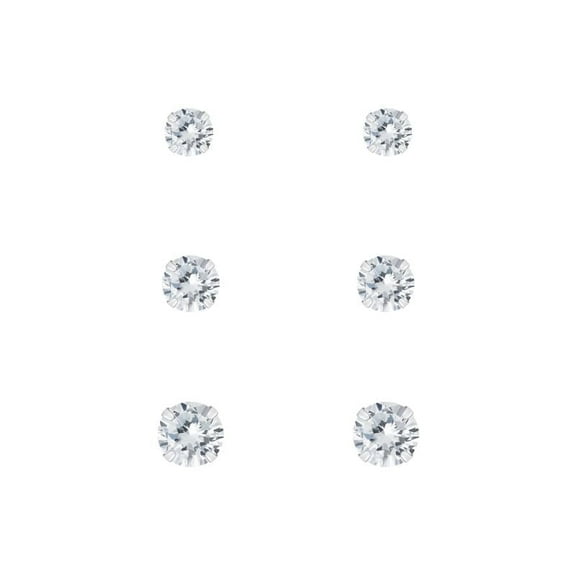 UR TREND Elegant Cubic Zirconia Stud Earrings Set for Women | Lightweight 925 Sterling Silver Earrings | Hypoallergenic and Anti-Tarnish Coating