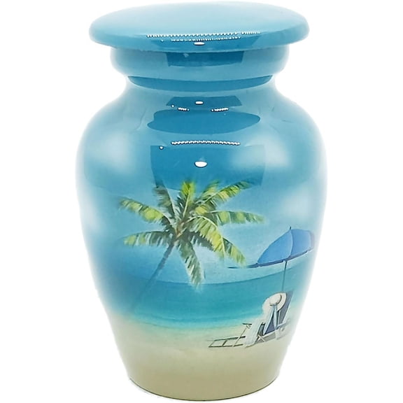 UR urns Keepsake Urn –Beach Picnic Side Keepsake Cremation Urn for Human Ashes with Velvet Box & Velvet Bag-Mini Keepsake Urn - Affordable Keepsake Urn (3 cu.in)