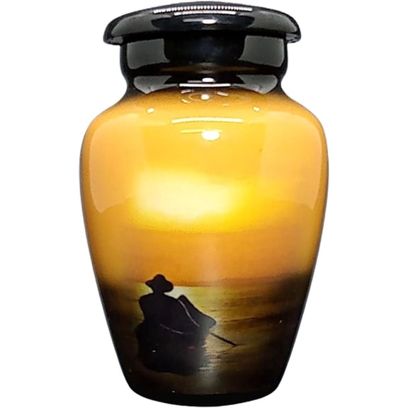 UR urns Keepsake Urn Stylish Boatman Keepsake Cremation Urn for Human Ashes with Velvet Box & Velvet Bag-Mini Keepsake Urn - Affordable Keepsake Urn (3 cu.in)