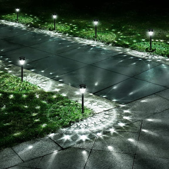URAGO Super Bright Solar Lights Outdoor Waterproof-10 Pack, Dusk to Dawn Up 12 Hrs Garden Pathway Auto On/Off, LED Landscape Decorative Lighting for Walkway Patio Yard Outside