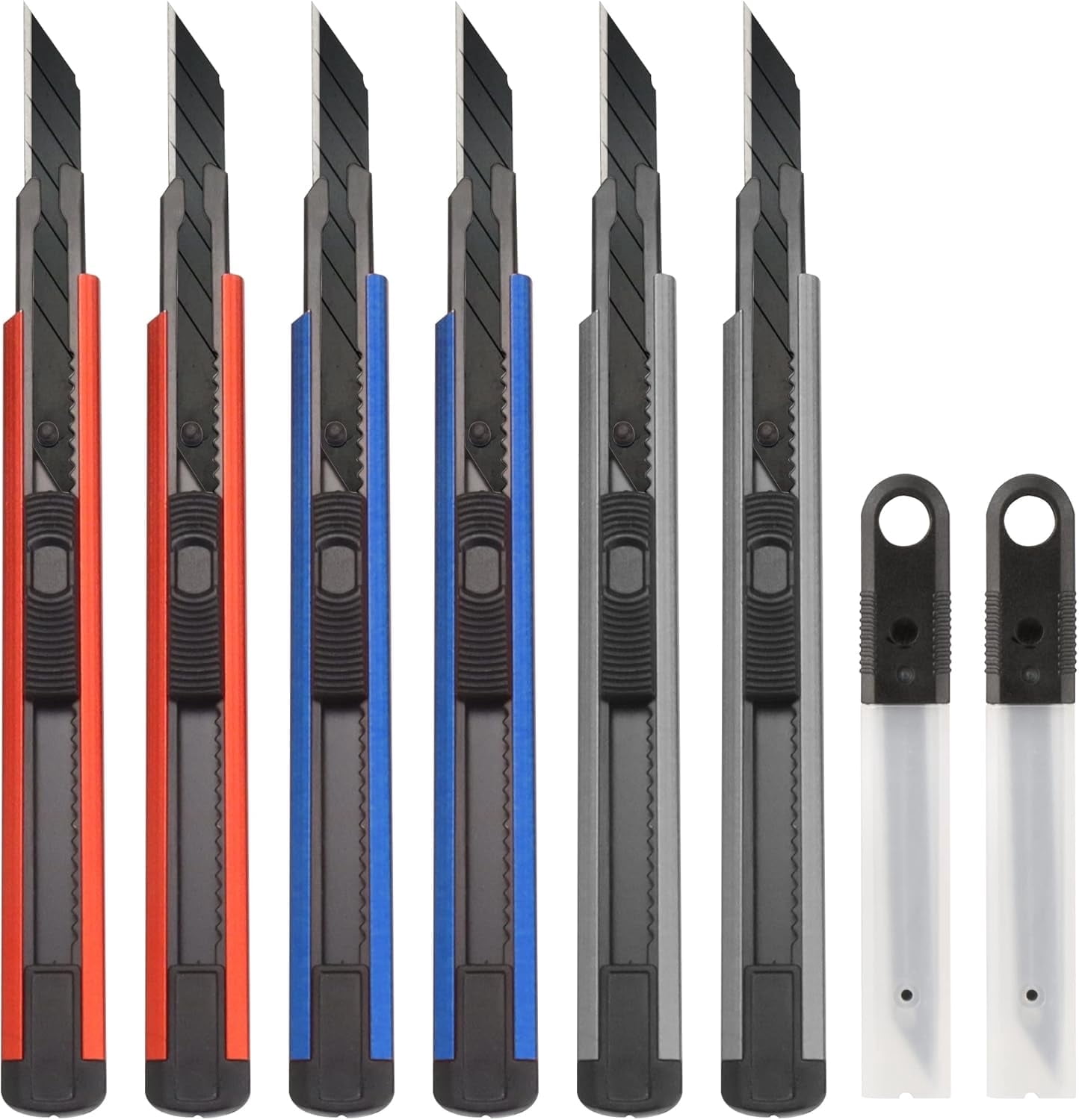 URASISTO 6 Pack Utility knife Retractable with 30 Degree Snap Off Blade ...