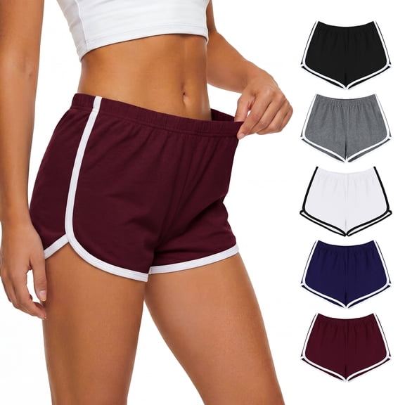 URATOT 5 Pack Women's Cotton Yoga Dance Short Pants Sport Shorts Summer Athletic Cycling Hiking Sports Shorts