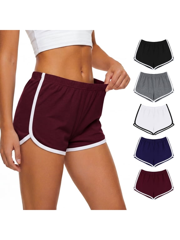5 Pack Women's Cotton Yoga Dance Short Pants Sport Shorts Summer Athletic Cycling Hiking Sports Shorts