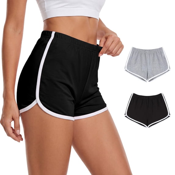 URATOT Women's Cotton Shorts, 2 Packs, Everyday Casual Shorts, Sizes S–XL