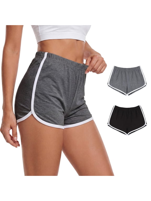 Women's Cotton Shorts, 2 Packs, Everyday Casual Shorts, Sizes S–XL