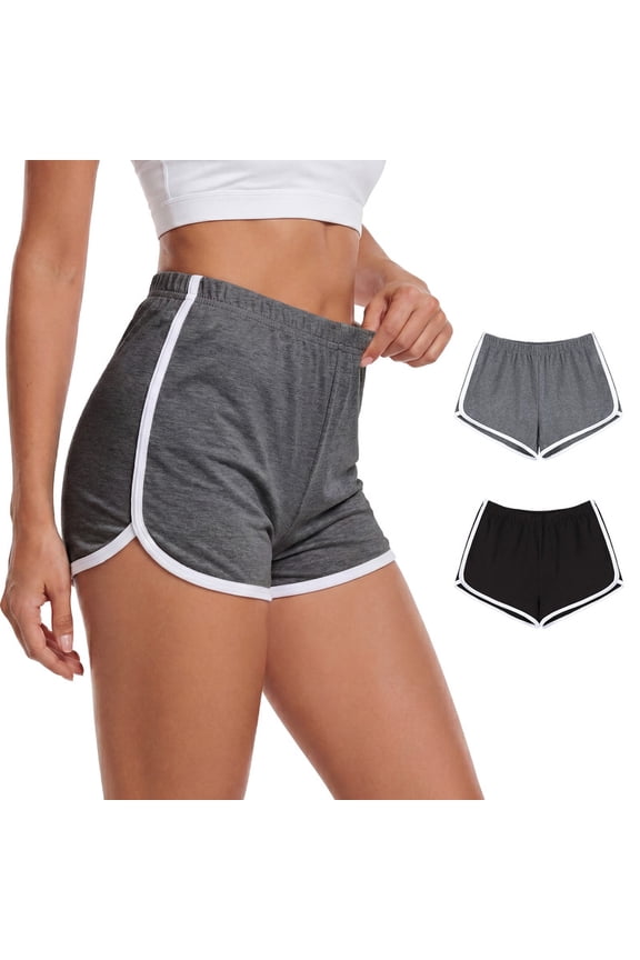 Women's Cotton Shorts, 2 Packs, Everyday Casual Shorts, Sizes S–XL