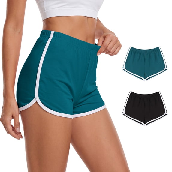 URATOT Women's Cotton Shorts, 2 Packs, Everyday Casual Shorts, Sizes S–XL