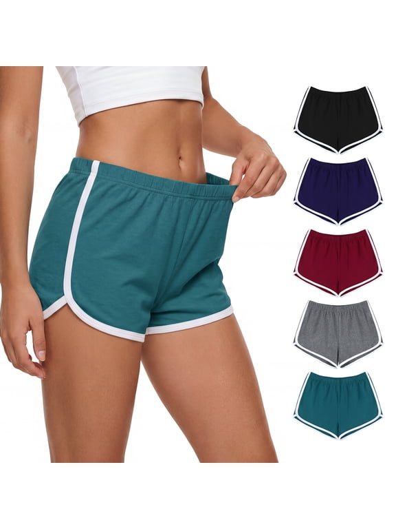 Women's Cotton Shorts, 5 Packs, Casual Daily & Active Wear, Sizes S–XL