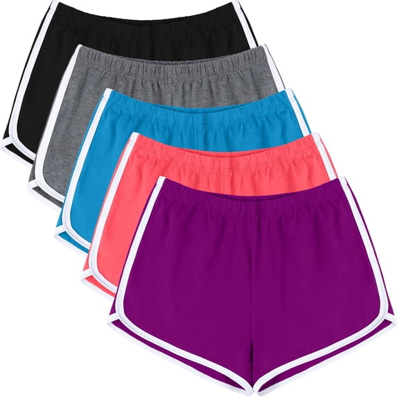 URATOT Women's Cotton Shorts, 5 Packs, Casual Daily & Active Wear, Sizes S–XL