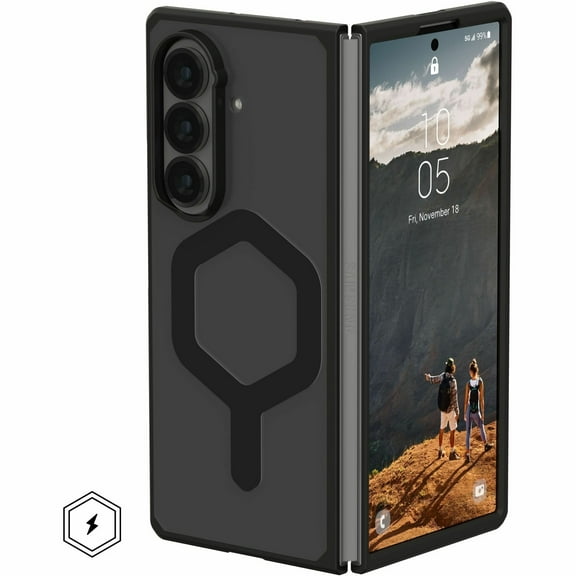 UAG Samsung Galaxy Z Fold 7 Case Mouve - Magnetic Charging Transparent Clear Rugged Military Grade Protective Cover, Ash